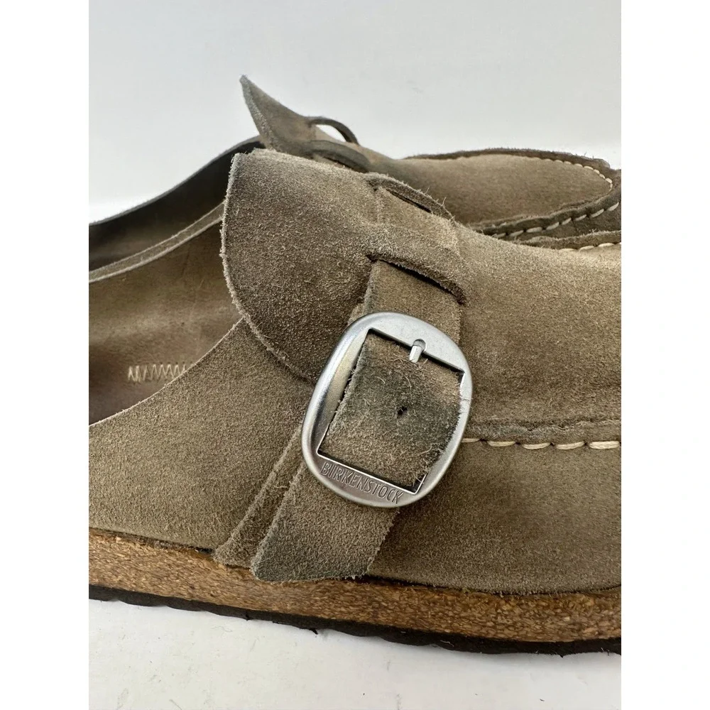Birkenstock Buckley Suede Clog Gray Taupe 40 / Womens US 9-9.5